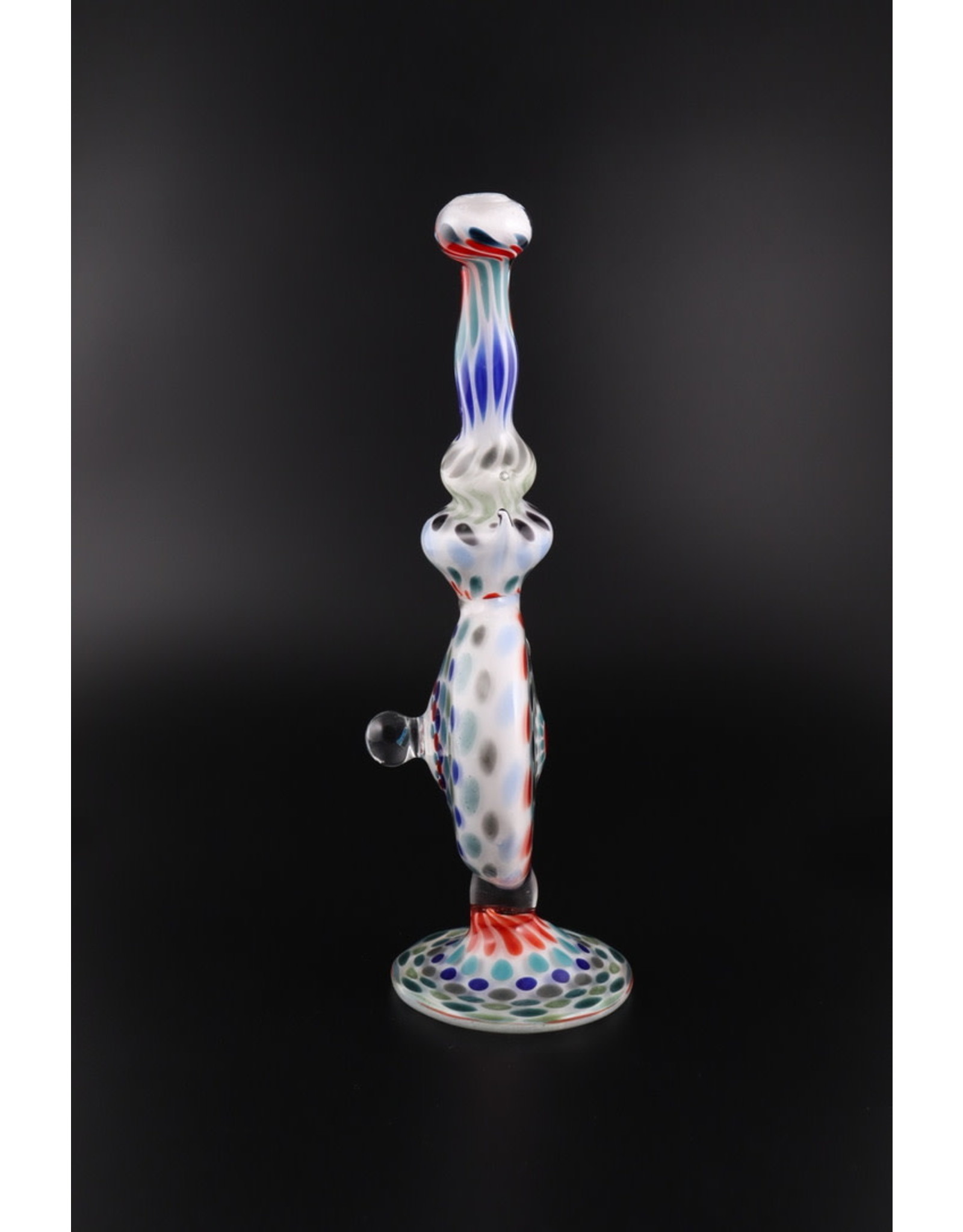 VIP Glass Custom White w/Color Dots Tube Water Pipe