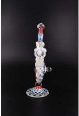 VIP Glass Custom White w/Color Dots Tube Water Pipe