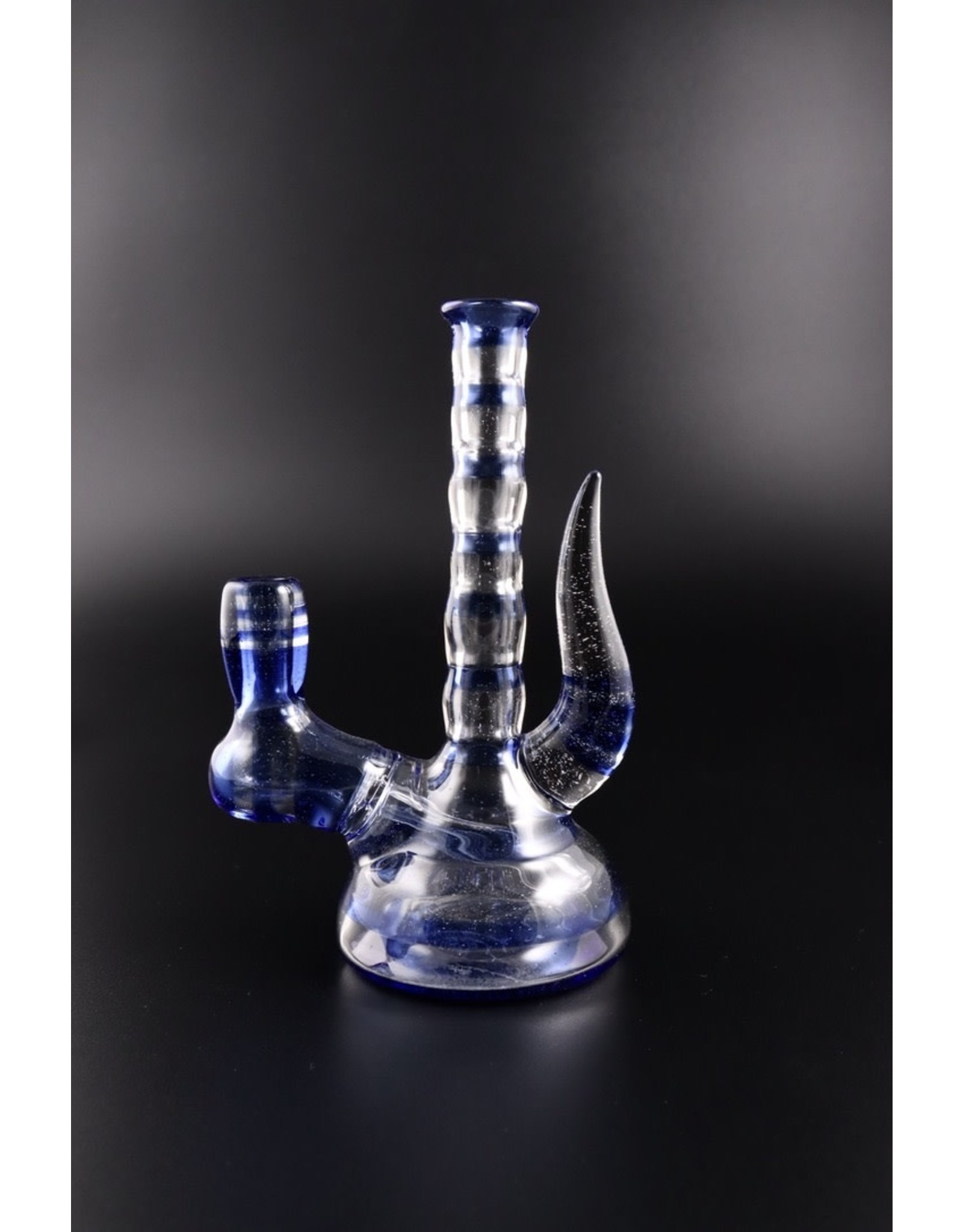 HD Glass Art Bitty B Mini Tube Banger Hanger w/Dual Diffusion Water Pipe