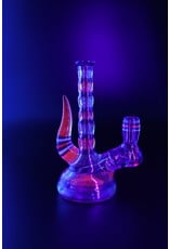 HD Glass Art Bitty B Mini Tube Banger Hanger w/Dual Diffusion Water Pipe