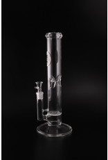 Glowfly Glass 14" 50x5 Honeycomb Perk Straight Tube w/Ice Catch Wate Pipe - 14mm GonG - 90˚