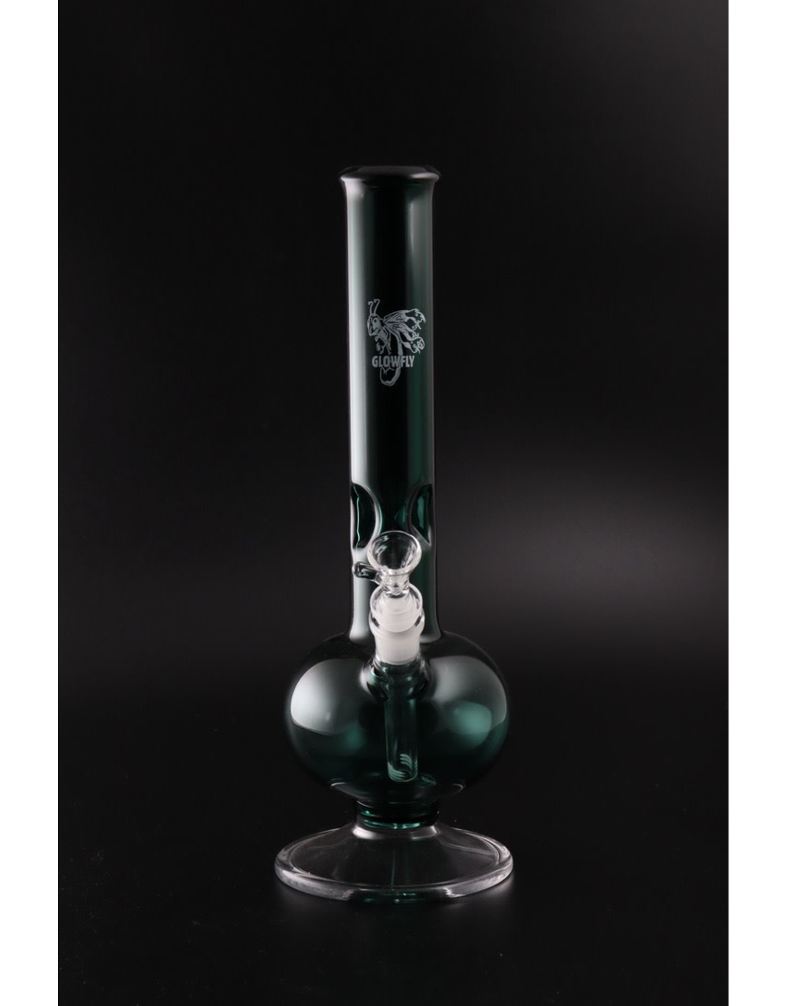 Glowfly Glass 13" 44mm Color Tube Footed Bubble Base w/ Ice Catch Water Pipe - 14mm GonG 45°