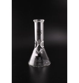 Glowfly Glass 11" 50mm Clear Beaker Base w/ Ice Catch Water Pipe - 9mm Pullbowl