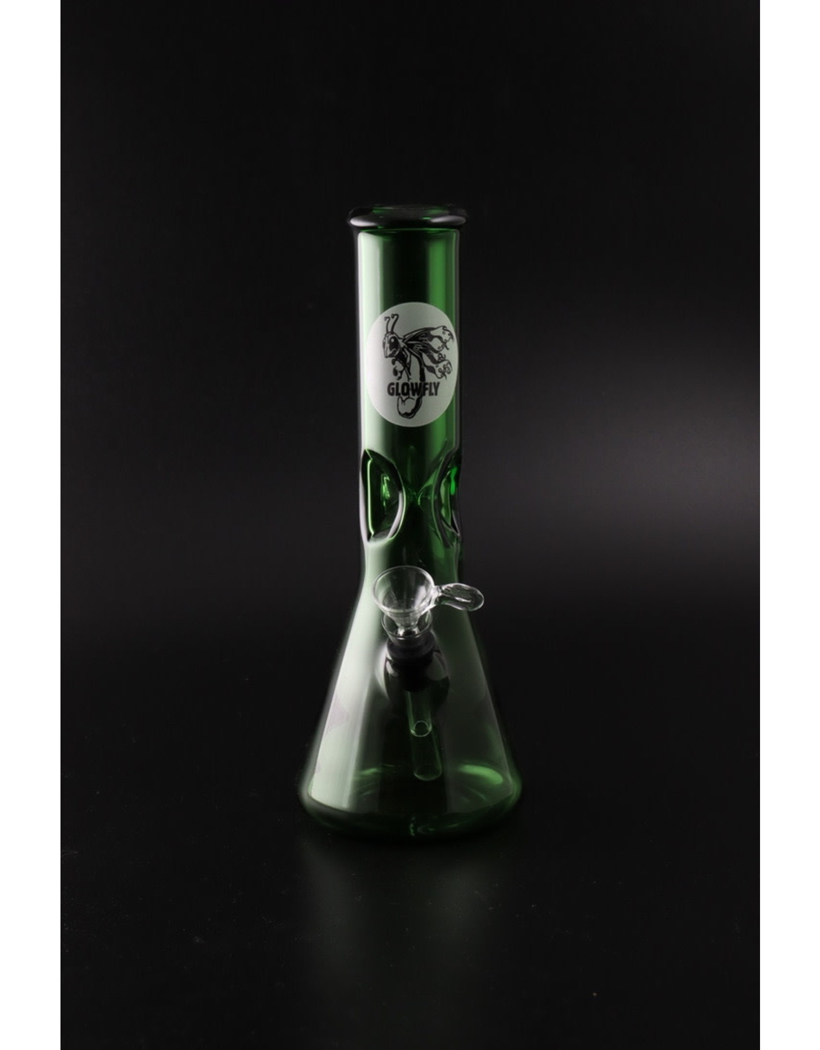 Glowfly Glass 10" 44mm Full Color Beaker Base w/Ice Catch - 9mm Pullbowl