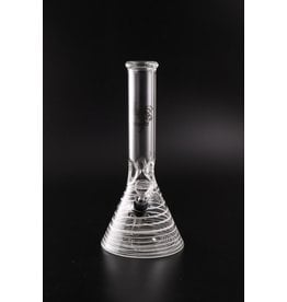 Glowfly Glass 12" 38mm Beaker Base w/Color Wrap Water Pipe - 9mm Pullbowl