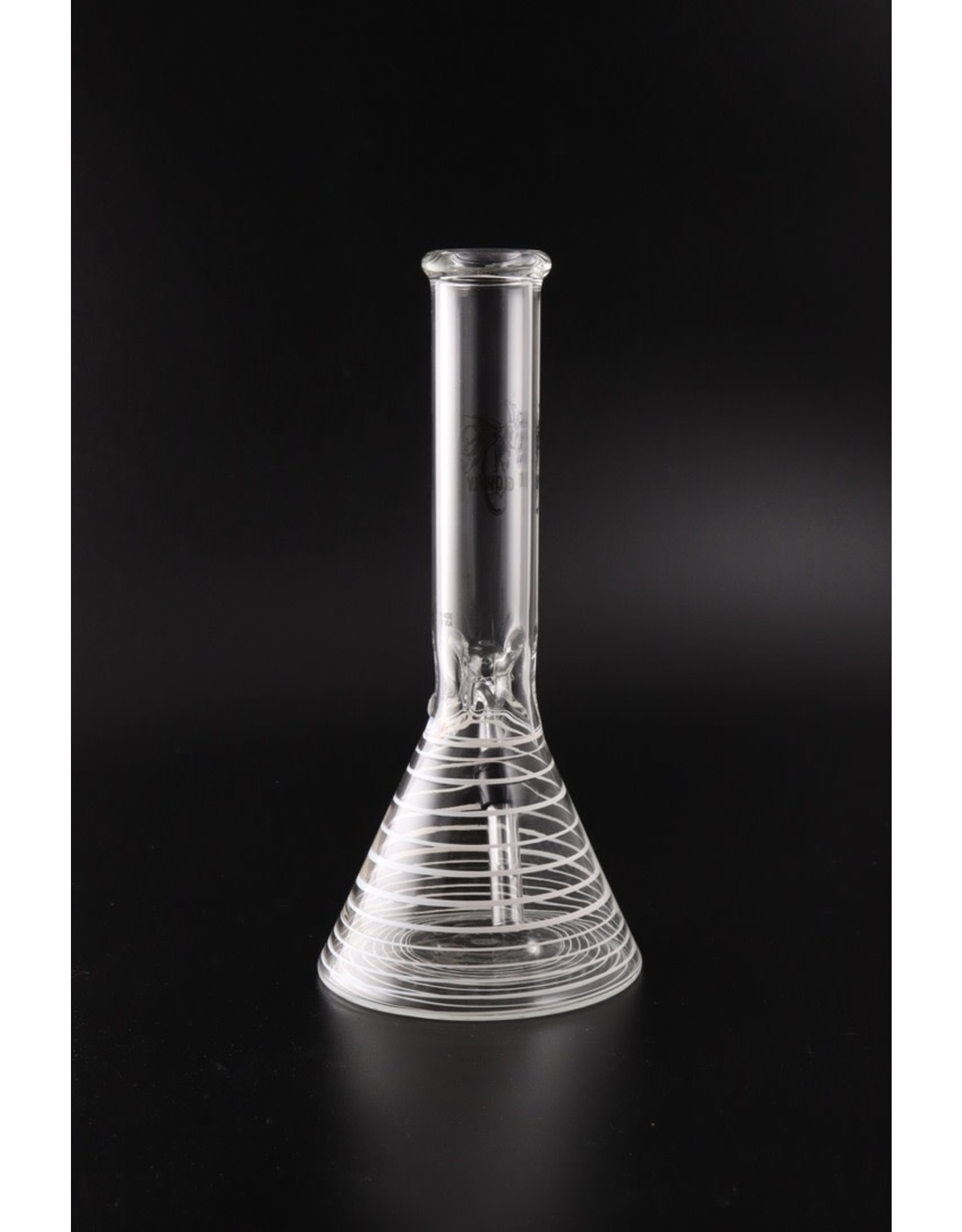 Glowfly Glass 12" 38mm Beaker Base w/Color Wrap Water Pipe - 9mm Pullbowl