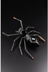 Cherry Glass Black Electroformed Spider Hand Pipe