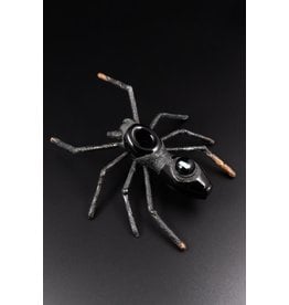 Cherry Glass Black Electroformed Spider Hand Pipe