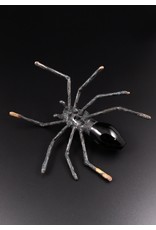 Cherry Glass Black Electroformed Spider Hand Pipe