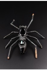 Cherry Glass Black Electroformed Spider Hand Pipe