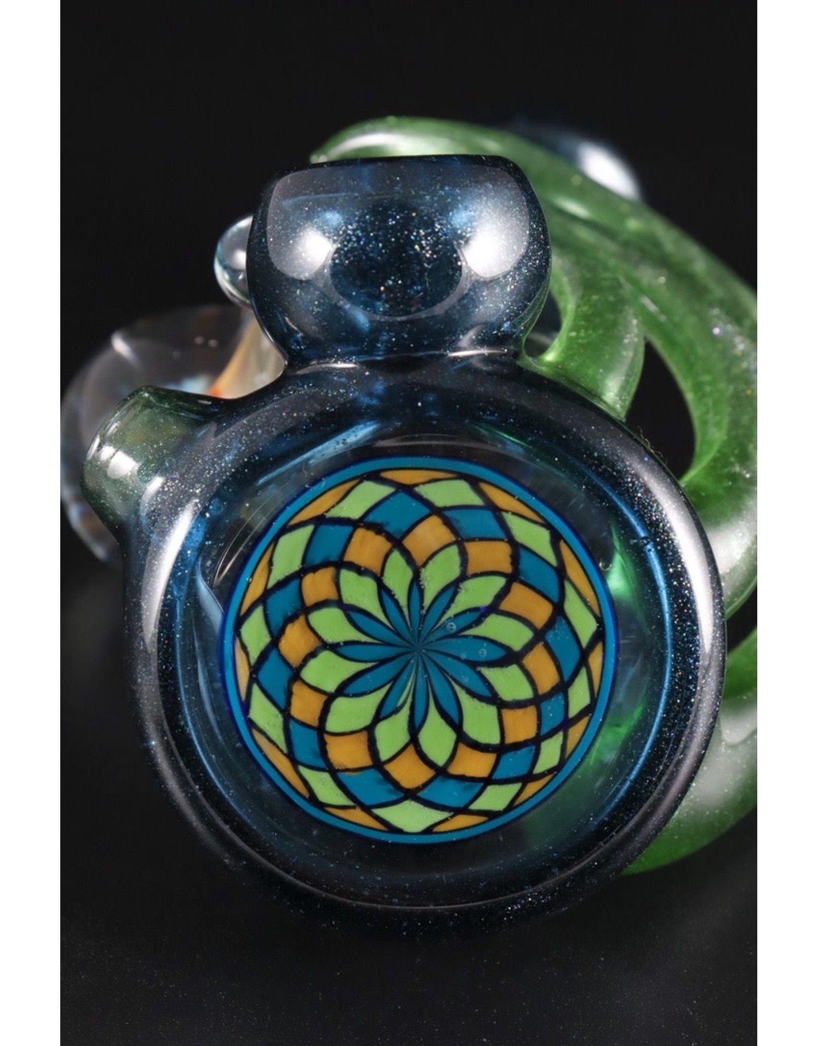 Freeek Freeek "Brain Implosion" Fillachello Hand Pipe w/ Blue Stardust & Mighty Moss Horns