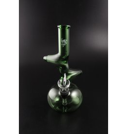 Glowfly Glass 9" 25mm Full Color Double Zong Bubble Base Water Pipe - 9mm Pullbowl