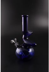 Glowfly Glass 9" 25mm Full Color Double Zong Bubble Base Water Pipe - 9mm Pullbowl