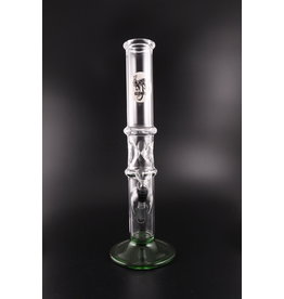 Glowfly Glass 15" 44mm Straight Tube w/Ice Catch, Color Foot Water Pipe - 9mm Pullbowl