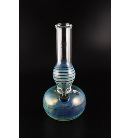 Glowfly Glass 8" 32mm Fumed Double Bubble Water Pipe - 9mm Pullbowl