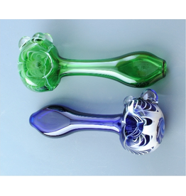 Ed Wolfe’s Got Glass Color Spoon Flat Mouthpiece with Wrap And Rake Tip Hand Pipe