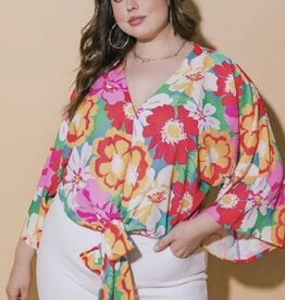 Flower Wrap Blouse