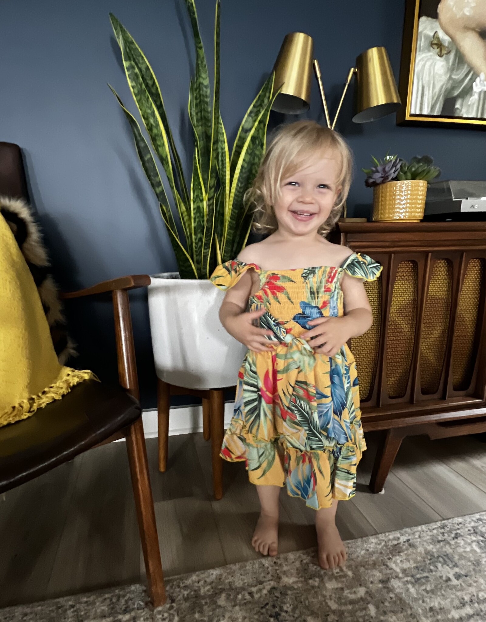 Toddler Tropical Dress w/Hat
