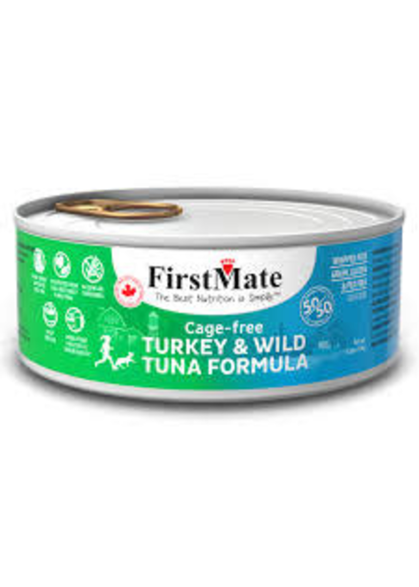 FirstMate FirstMate - GF 50/50 Cage Free Turkey/Wild Tuna Cat 5.5oz