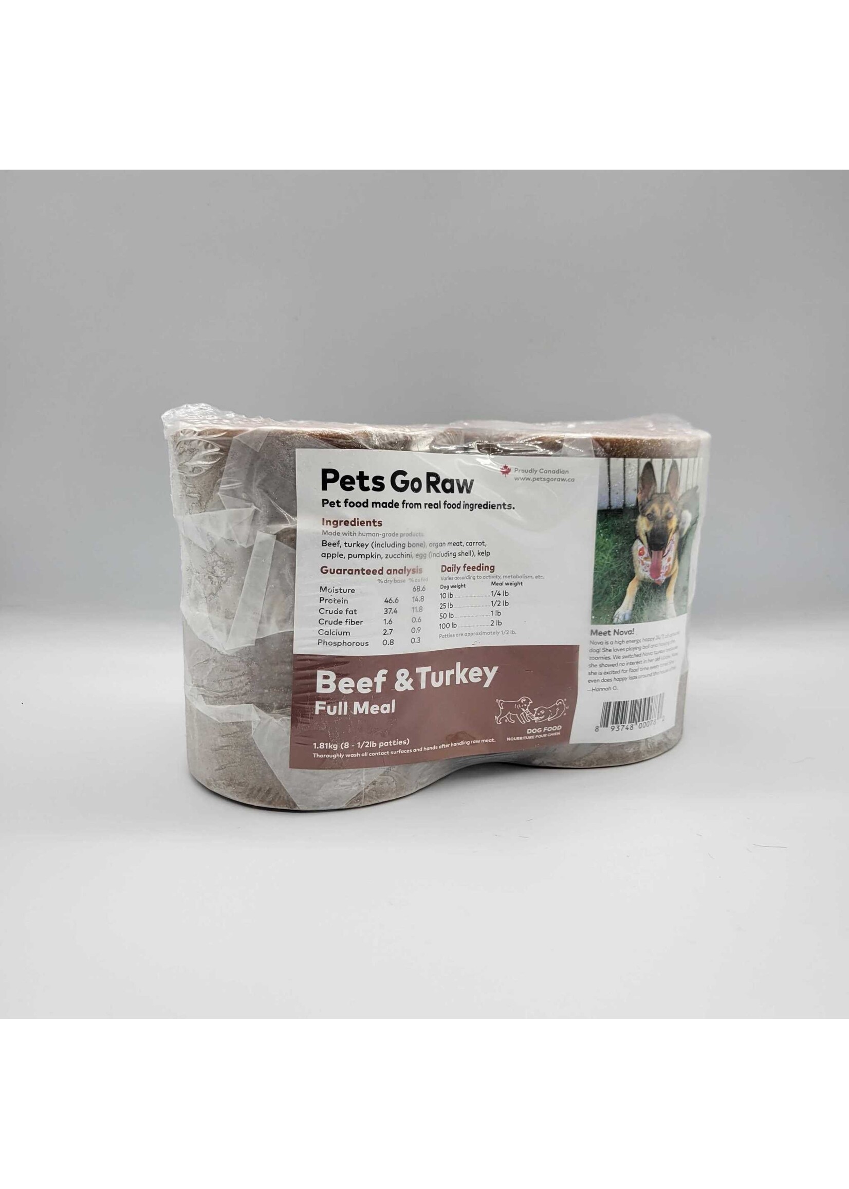 Pets Go Raw Pets Go Raw - Beef/Turkey Full Meal Dog