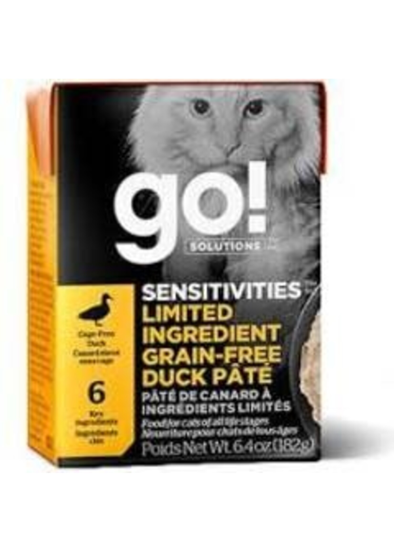 GO! Go! - Sensitive LID GF Duck Pate Cat 6.4oz