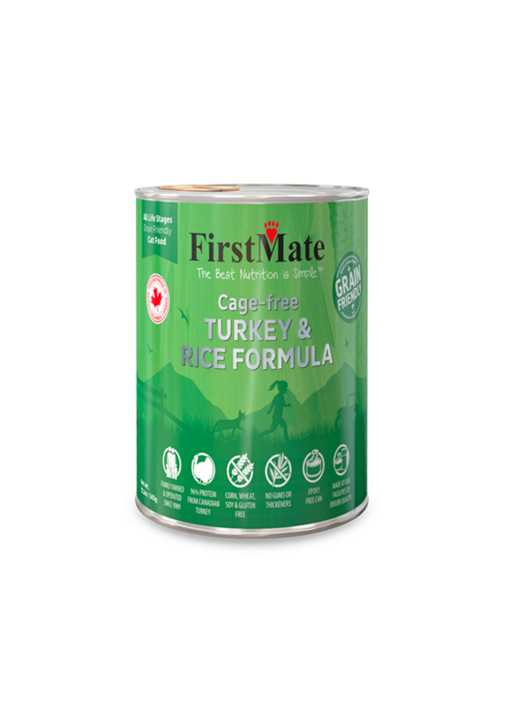 FirstMate FirstMate - Grain Friendly Cage Free Turkey/Rice Dog 12.2oz