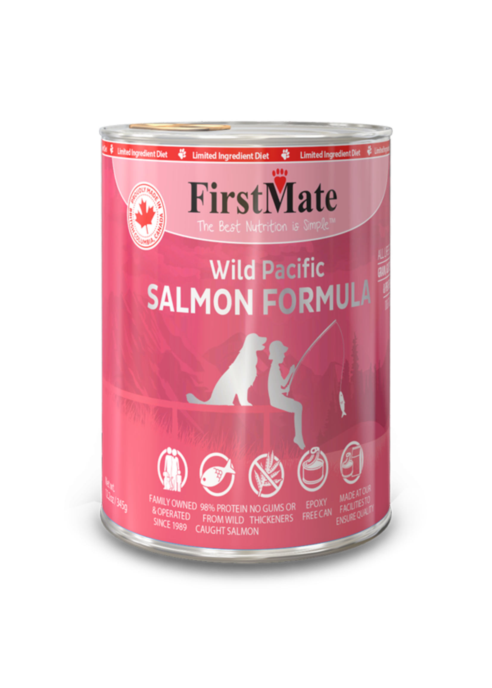 FirstMate FirstMate - LID GF Salmon Dog 12.2oz