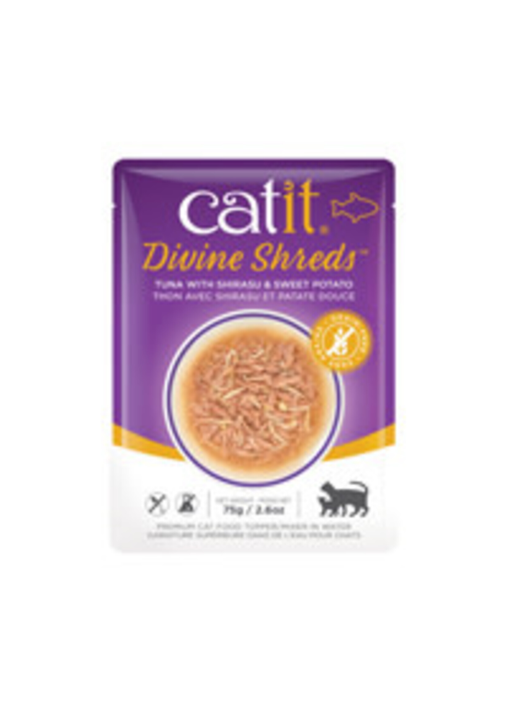 Catit Catit - Devine Shreds Tuna w/ Shirasu & Sweet Potato Cat 75g