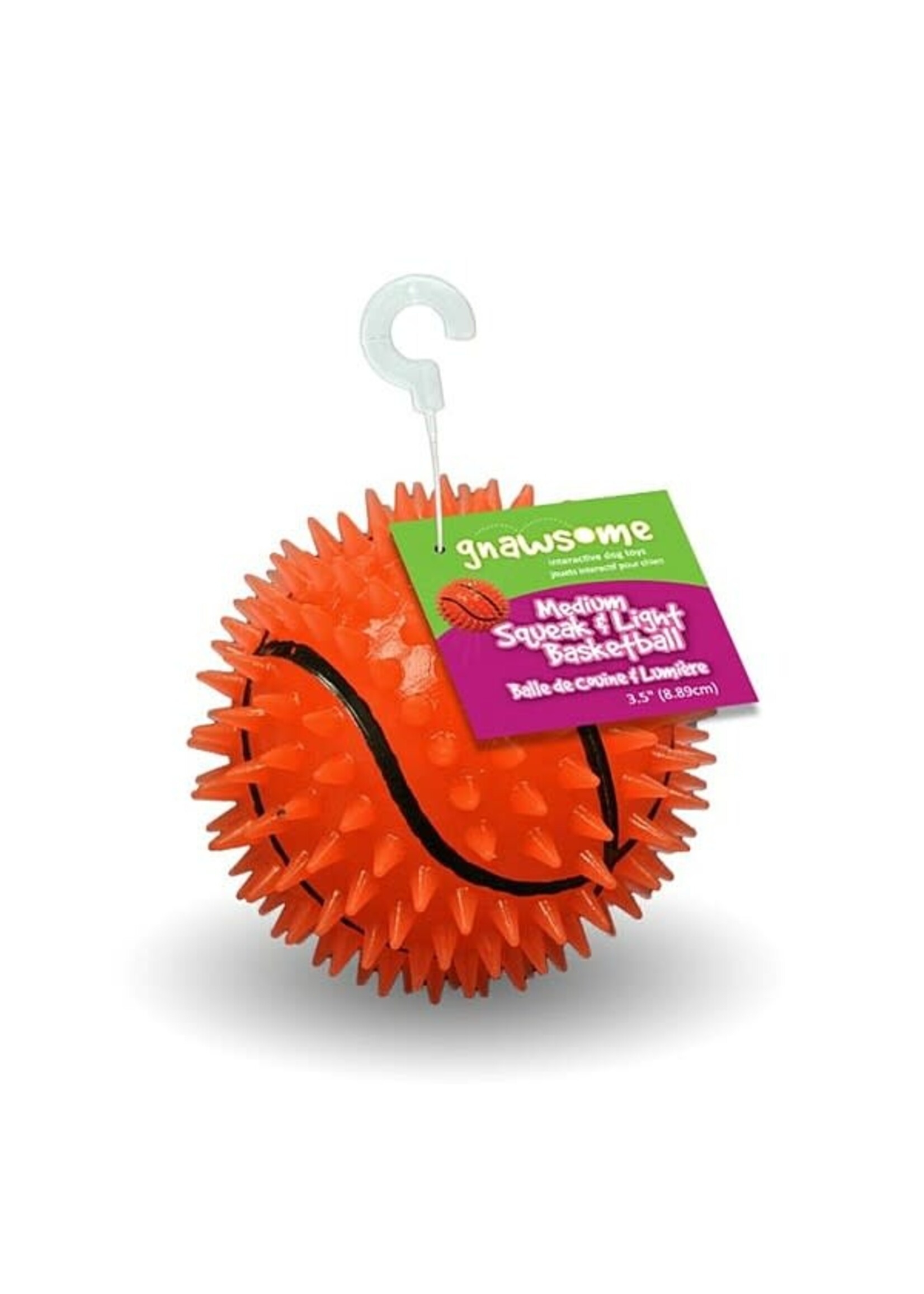 Gnawsome Gnawsome - Squeaker & Light Basketball  3.5"