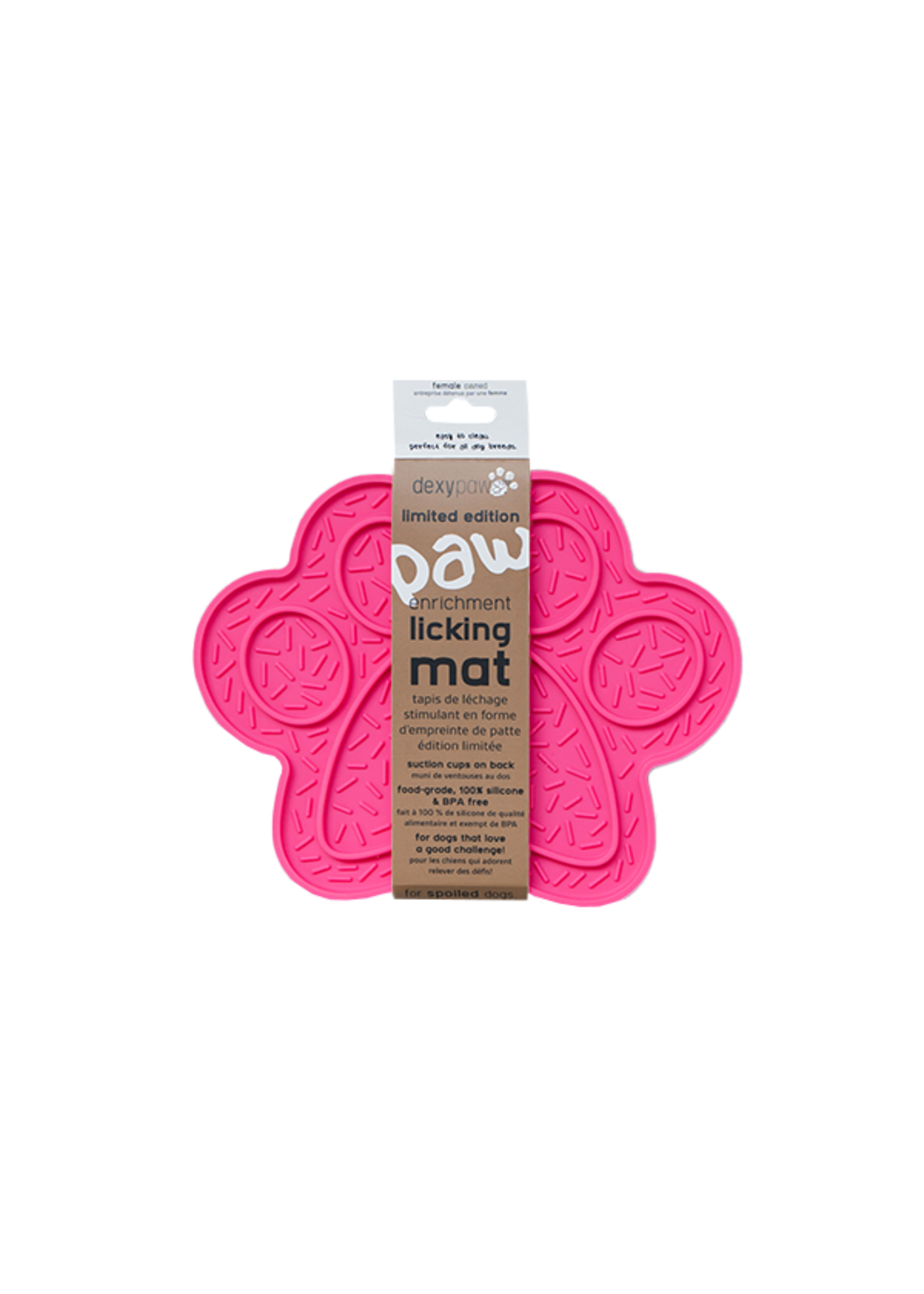 Dexypaws Dexypaws - Dog Lick Mat Pink Paw