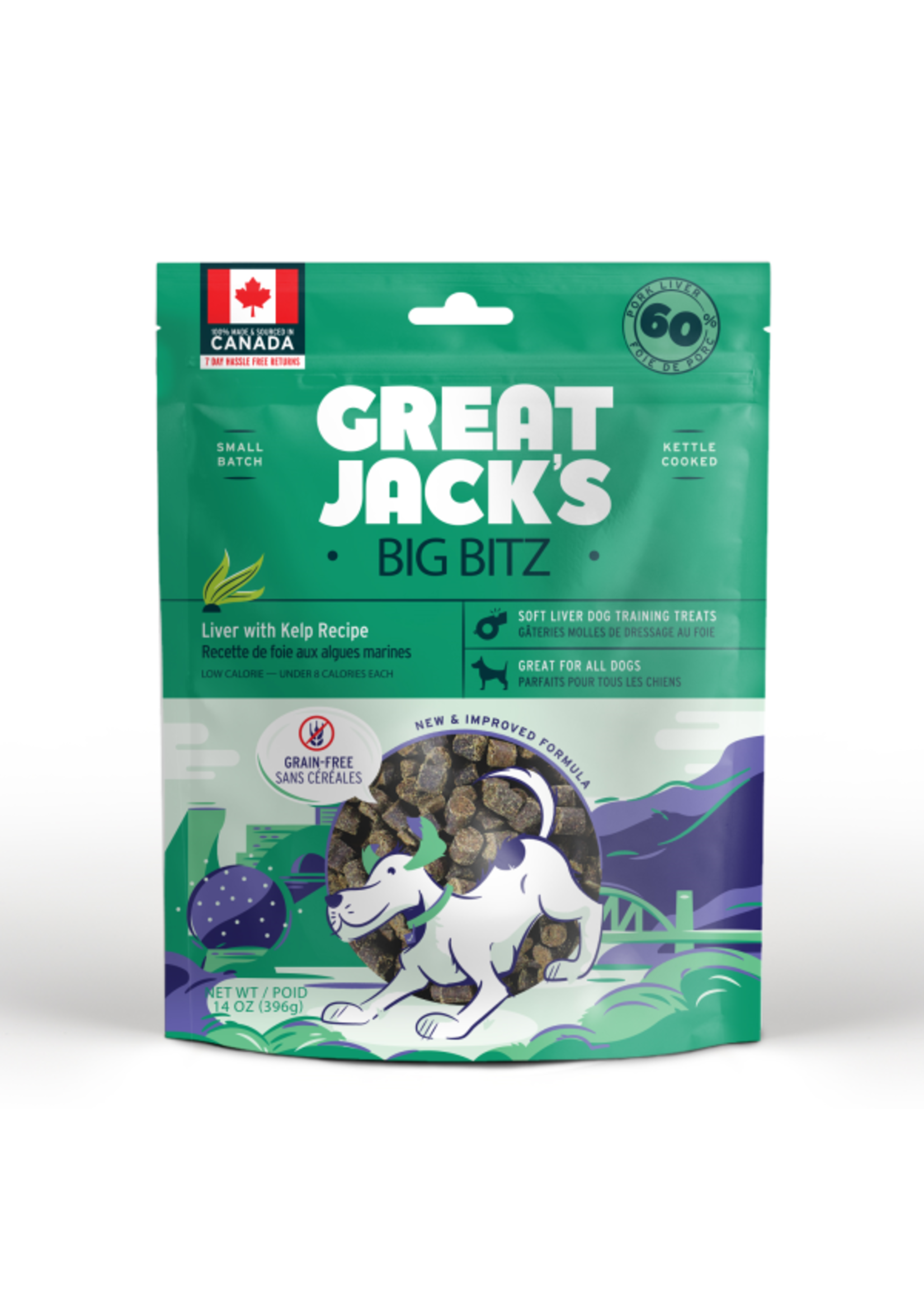 Great Jacks Great Jack's - Treats GF Liver & Kelp Big Bitz Dog 396 g
