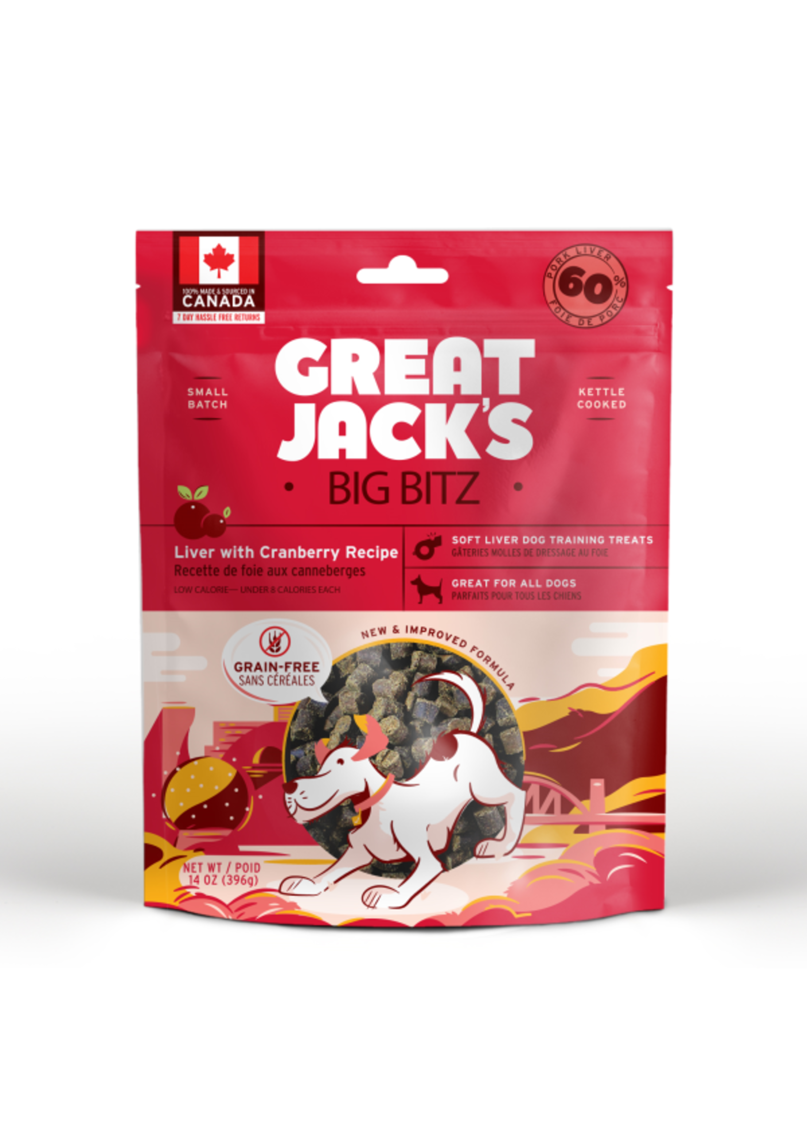 Great Jacks Great Jack's - Treats GF Liver & Cranberry  Big Bitz Dog 396 g