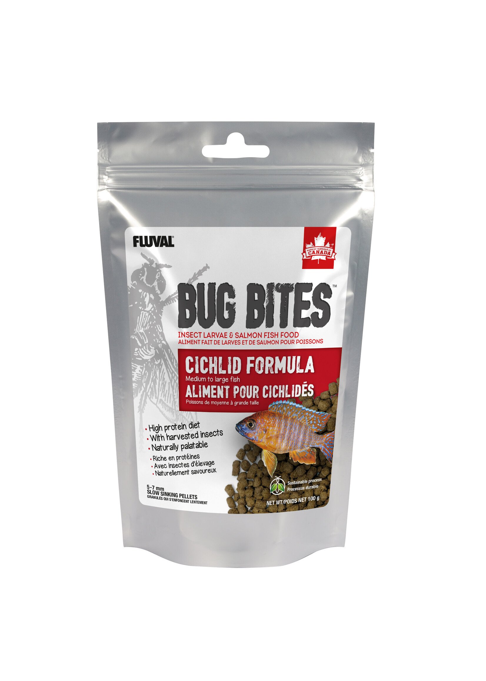 Fluval Fluval Bug Bites - Cichlid Formula  Medium to Large 5-7mm pellets 100 g