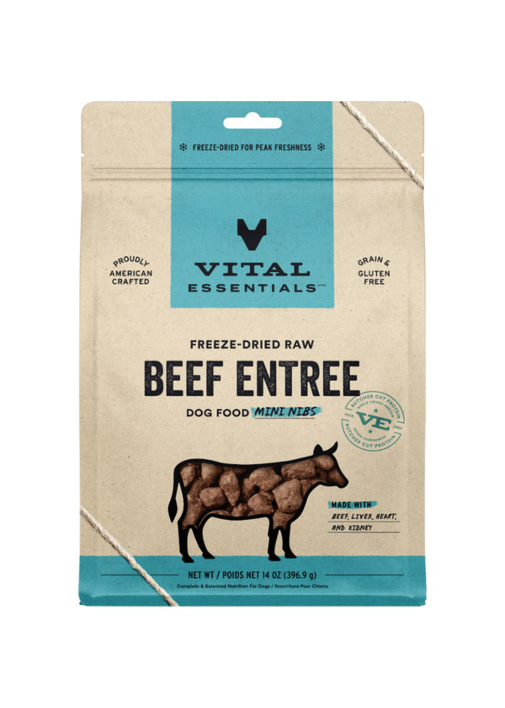 Vital Essentials Vital Essentials - FD Raw Beef Entree Mini Nibs 14oz Dog