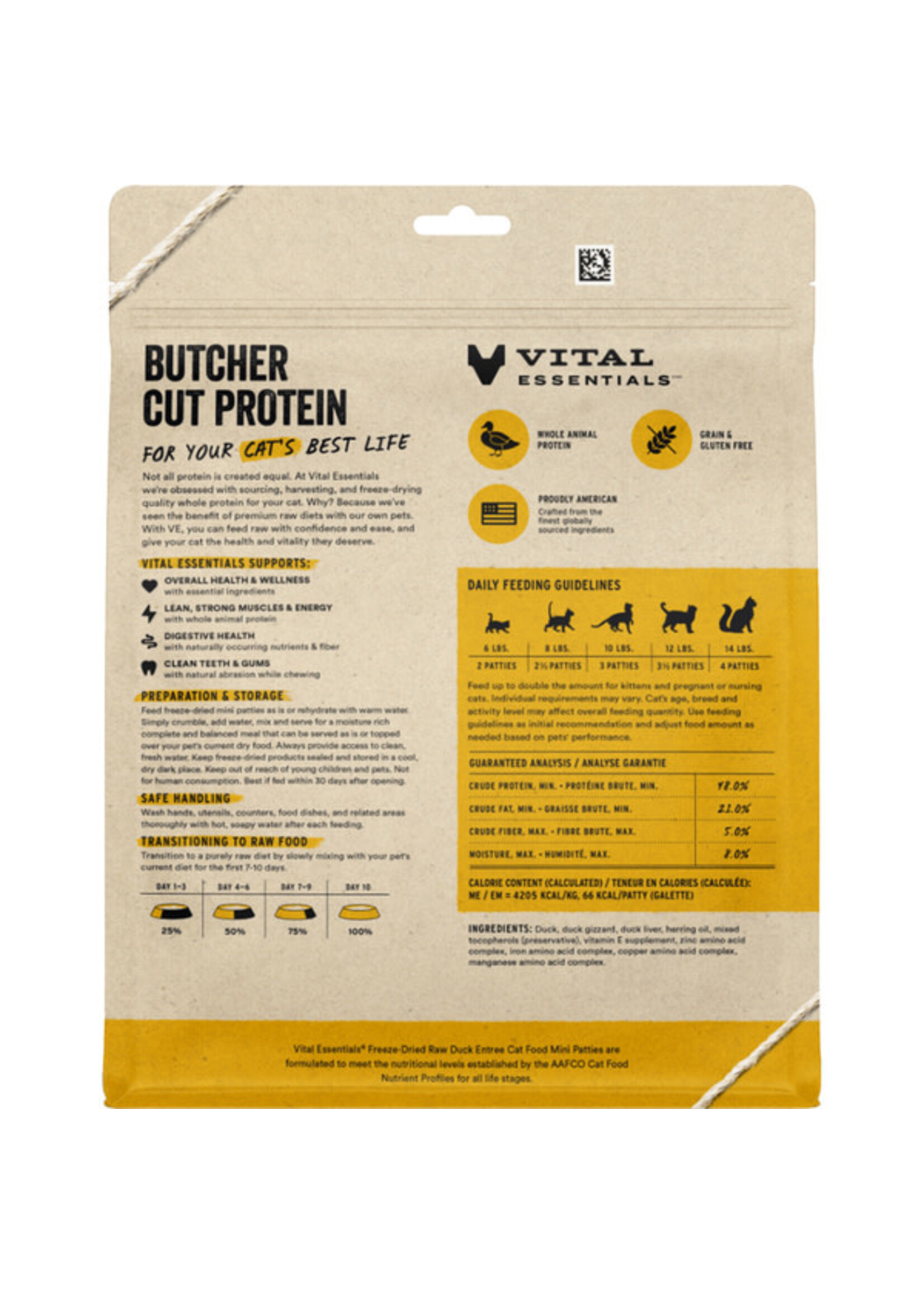 Vital Essentials Vital Essentials - FD Raw Duck Mini Patties 8oz Cat