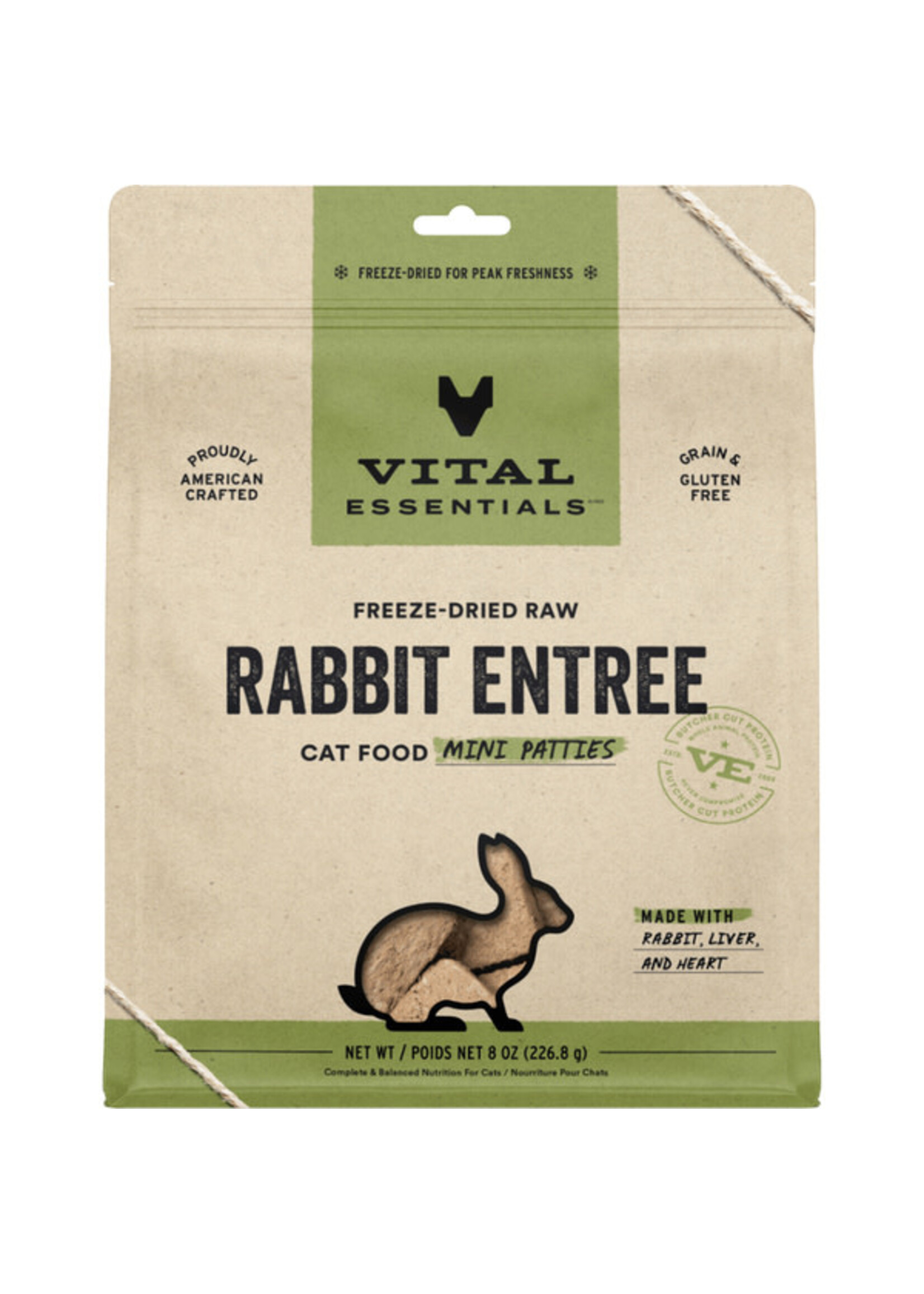 Vital Essentials Vital Essentials - FD Raw Rabbit Mini Patties  8oz Cat