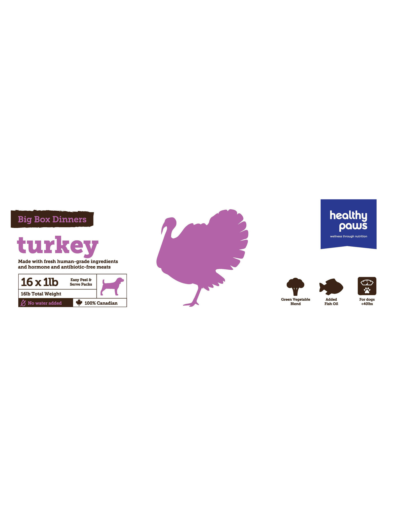 HEALTHY PAWS BIG BOX DINNER TURKEY 16lb