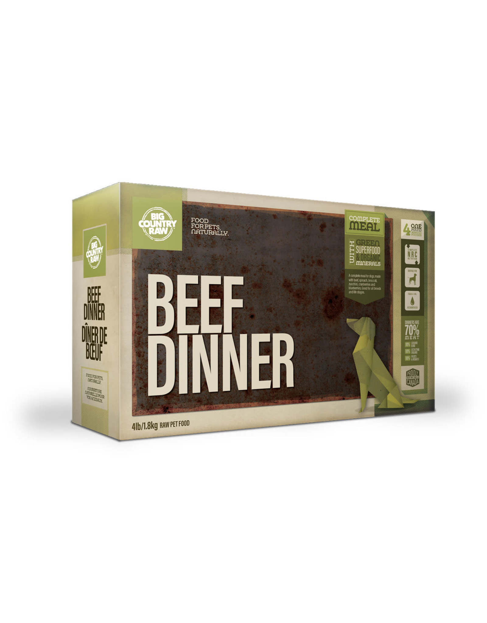 BIG COUNTRY RAW BCR BEEF DINNER 4LB