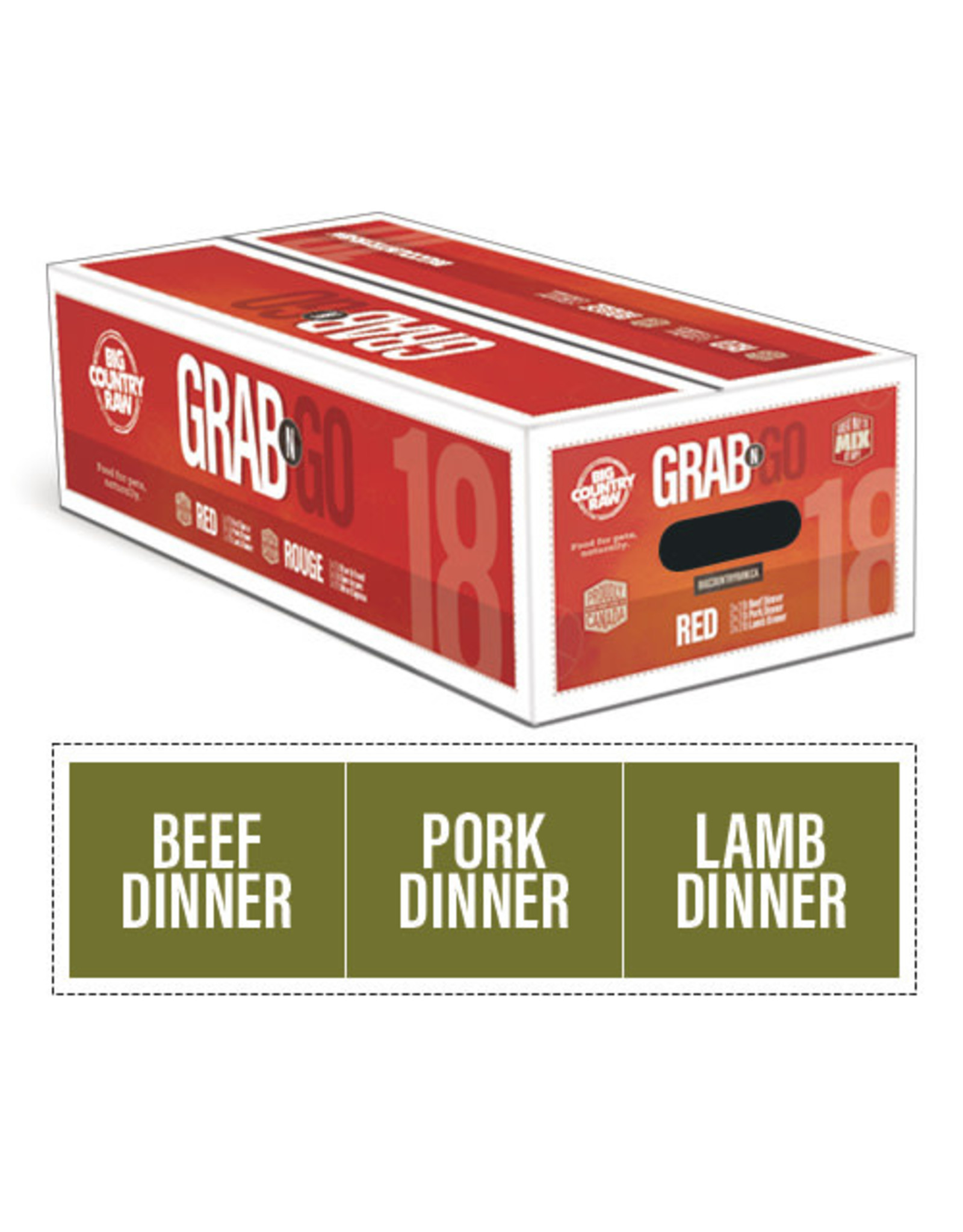 BIG COUNTRY RAW BIG COUNTRY RAW GRAB N' GO RED 18LB