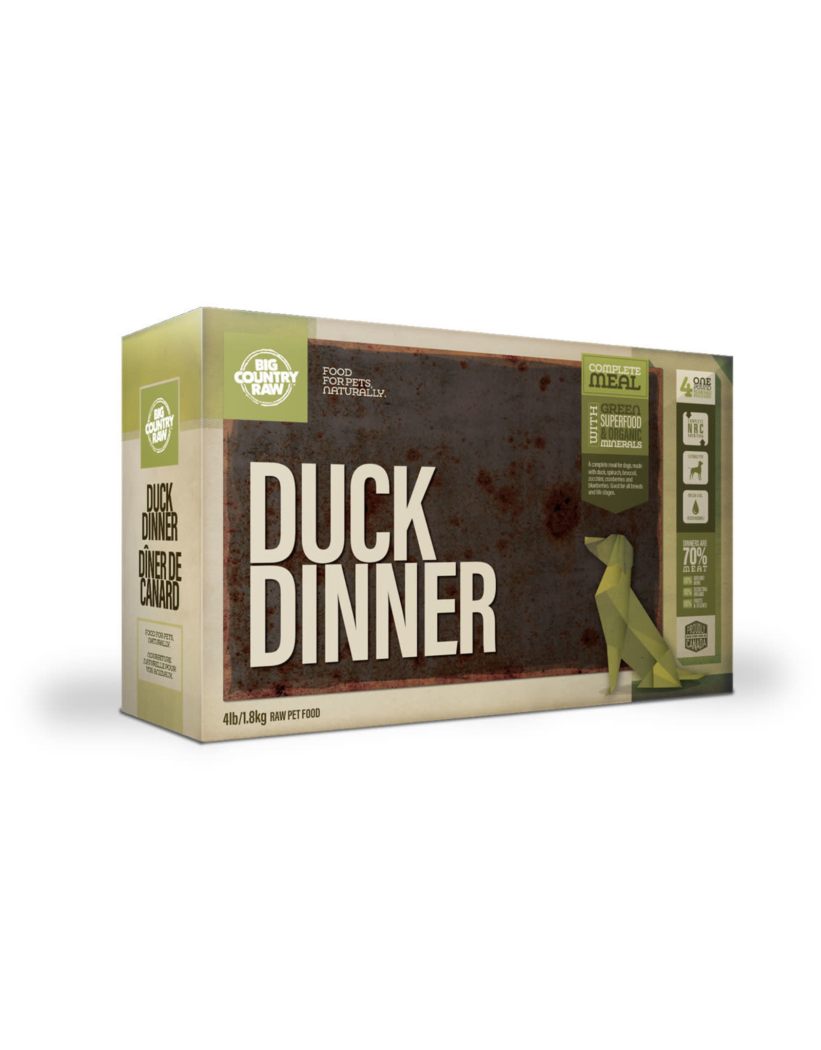 BIG COUNTRY RAW BIG COUNTRY RAW DUCK DINNER 4LB