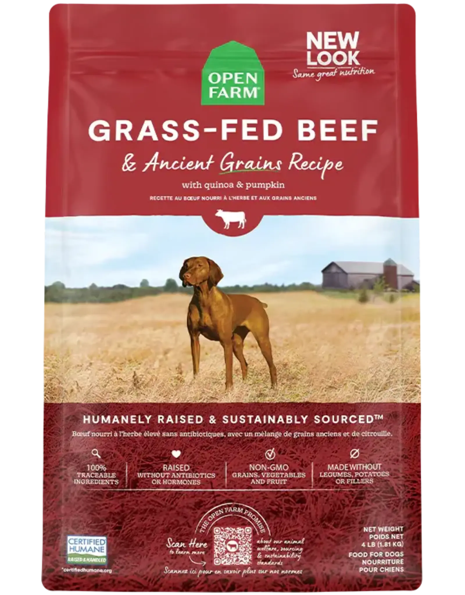 OPEN FARM OPEN FARM GRASS FED BEEF ANCIENT GRAINS 22LB