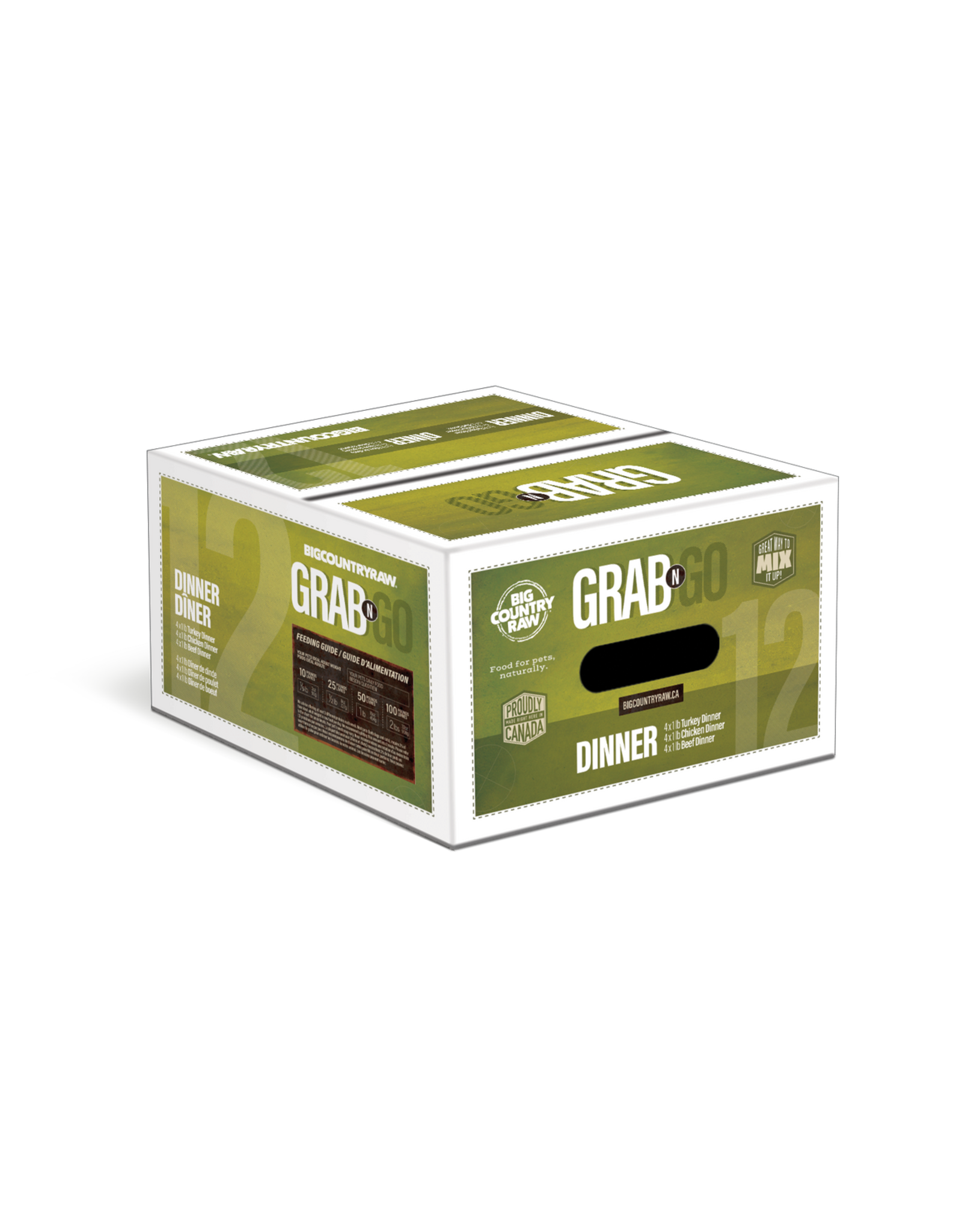 BIG COUNTRY RAW BIG COUNTRY RAW GRAB N' GO DINNER 12LB