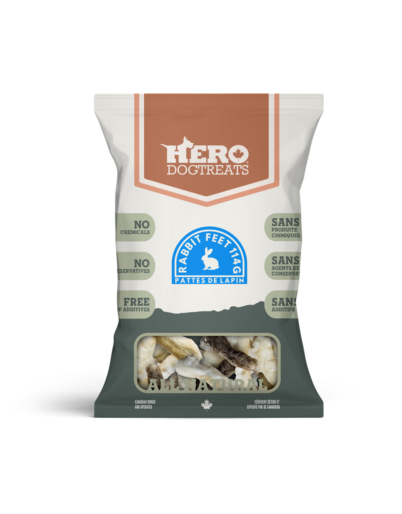 HERO DOG TREATS HERO RABBIT FEET 114G