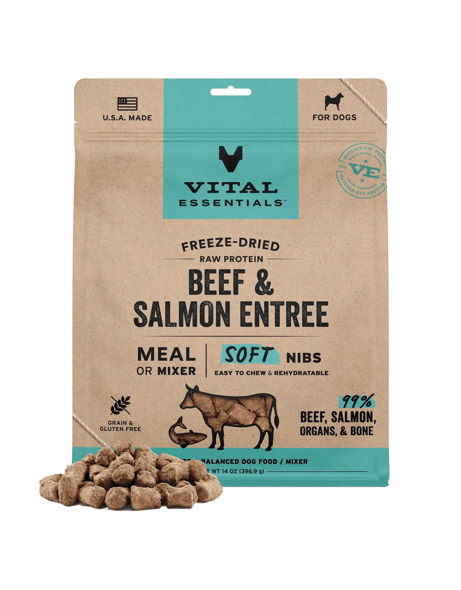 VITAL ESSENTIALS VITAL ESSENTIALS SOFT NIBS BEEF & SALMON