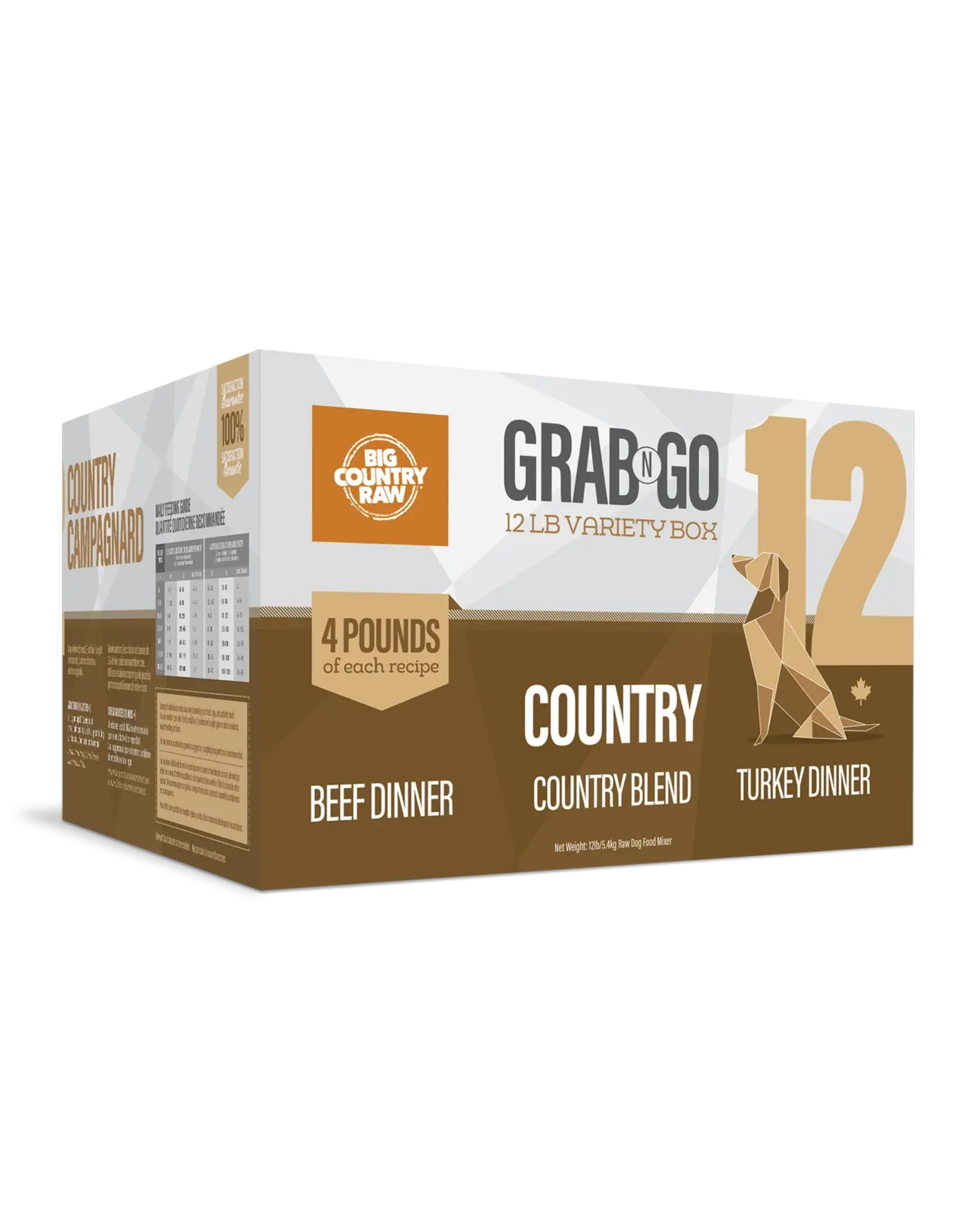 BIG COUNTRY RAW BIG COUNTRY RAW GRAB N' GO COUNTRY 12LB