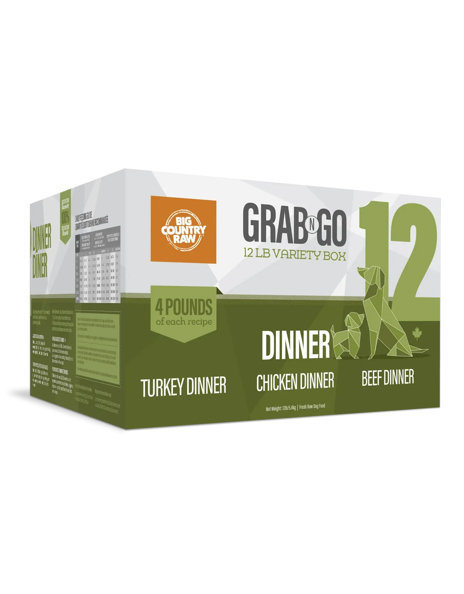 BIG COUNTRY RAW BIG COUNTRY RAW GRAB N' GO DINNER 12LB