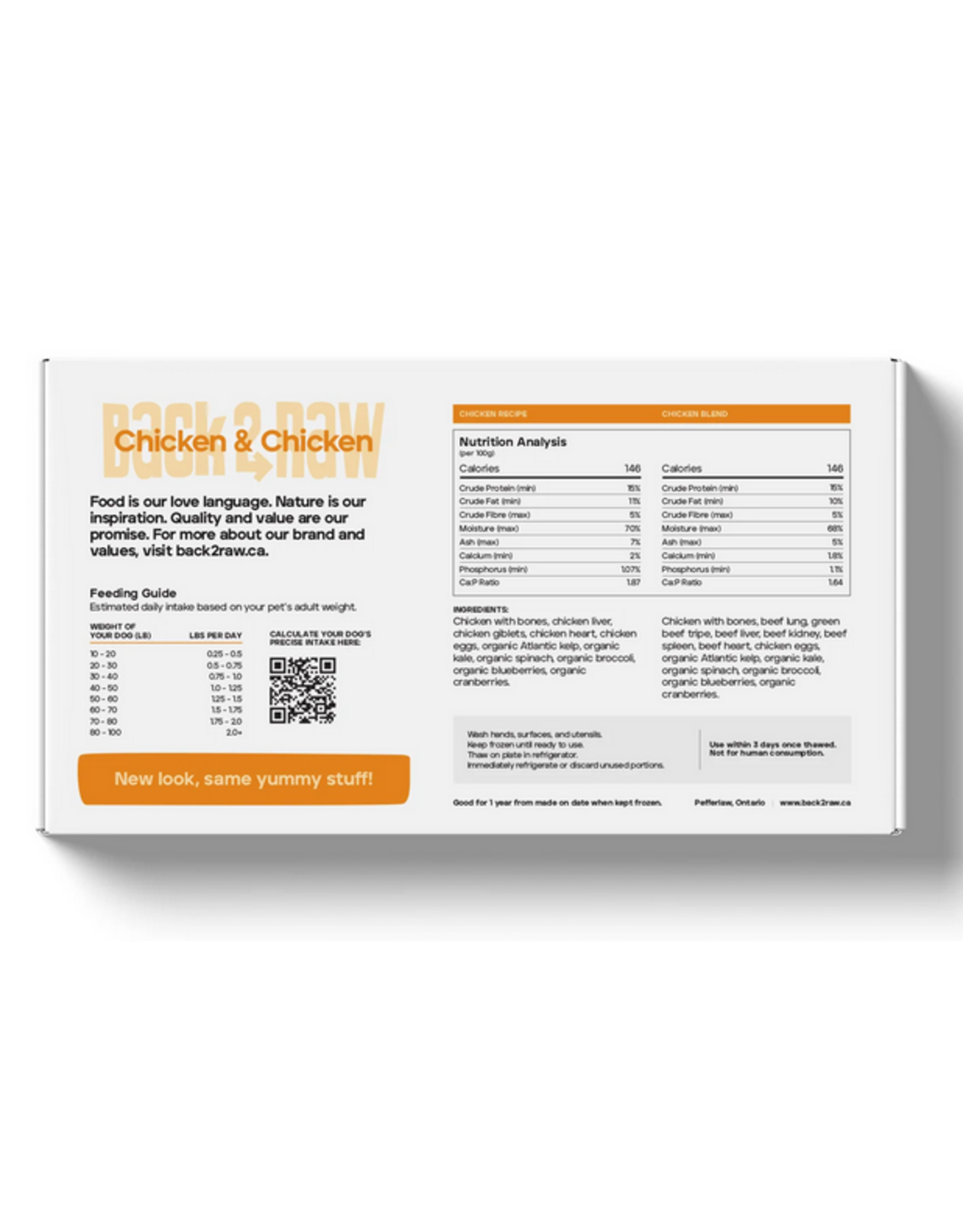 BACK 2 RAW BACK2RAW CHICKEN 12LB