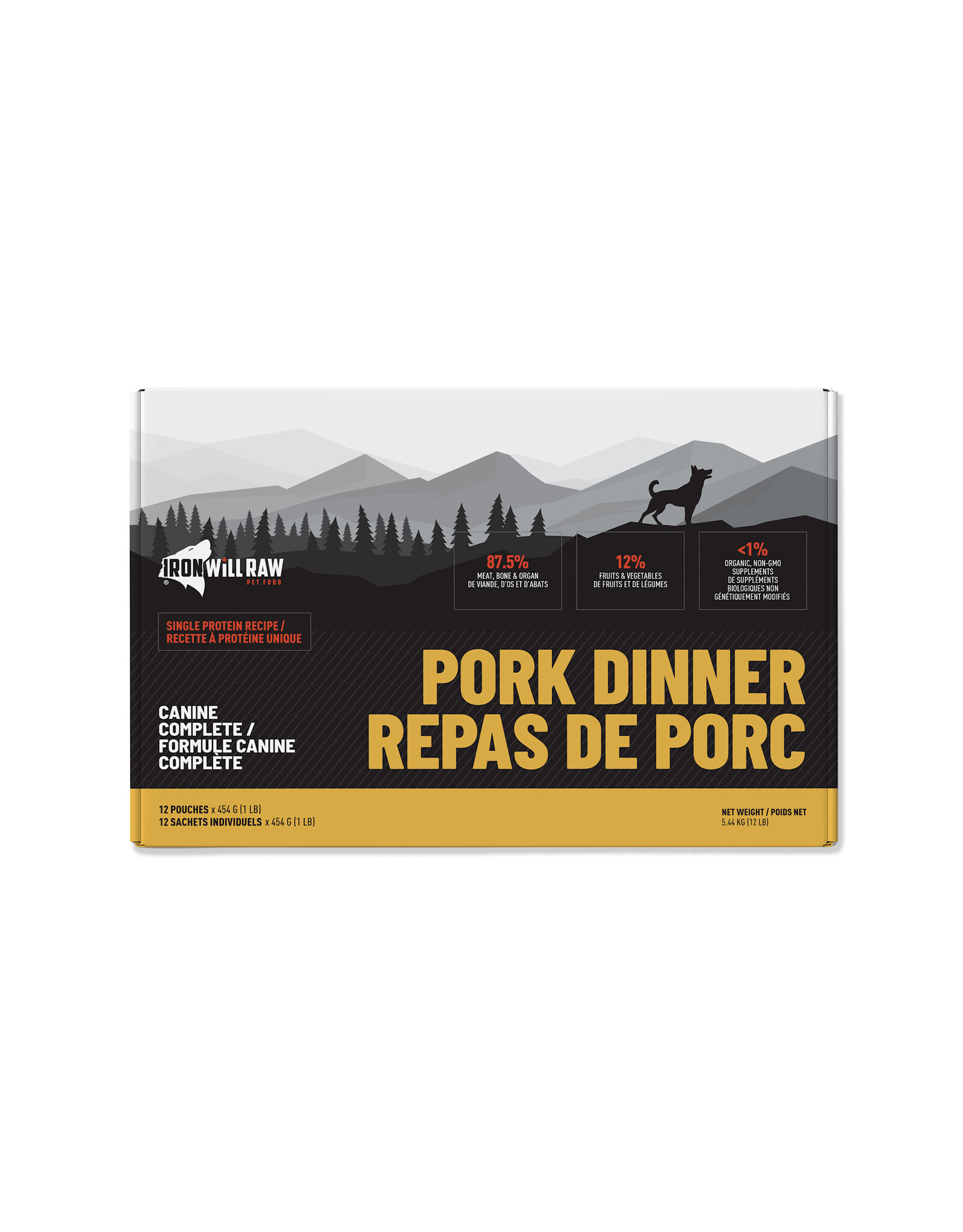 IRON WILL RAW IRON WILL RAW COMPLETE PORK 12LB