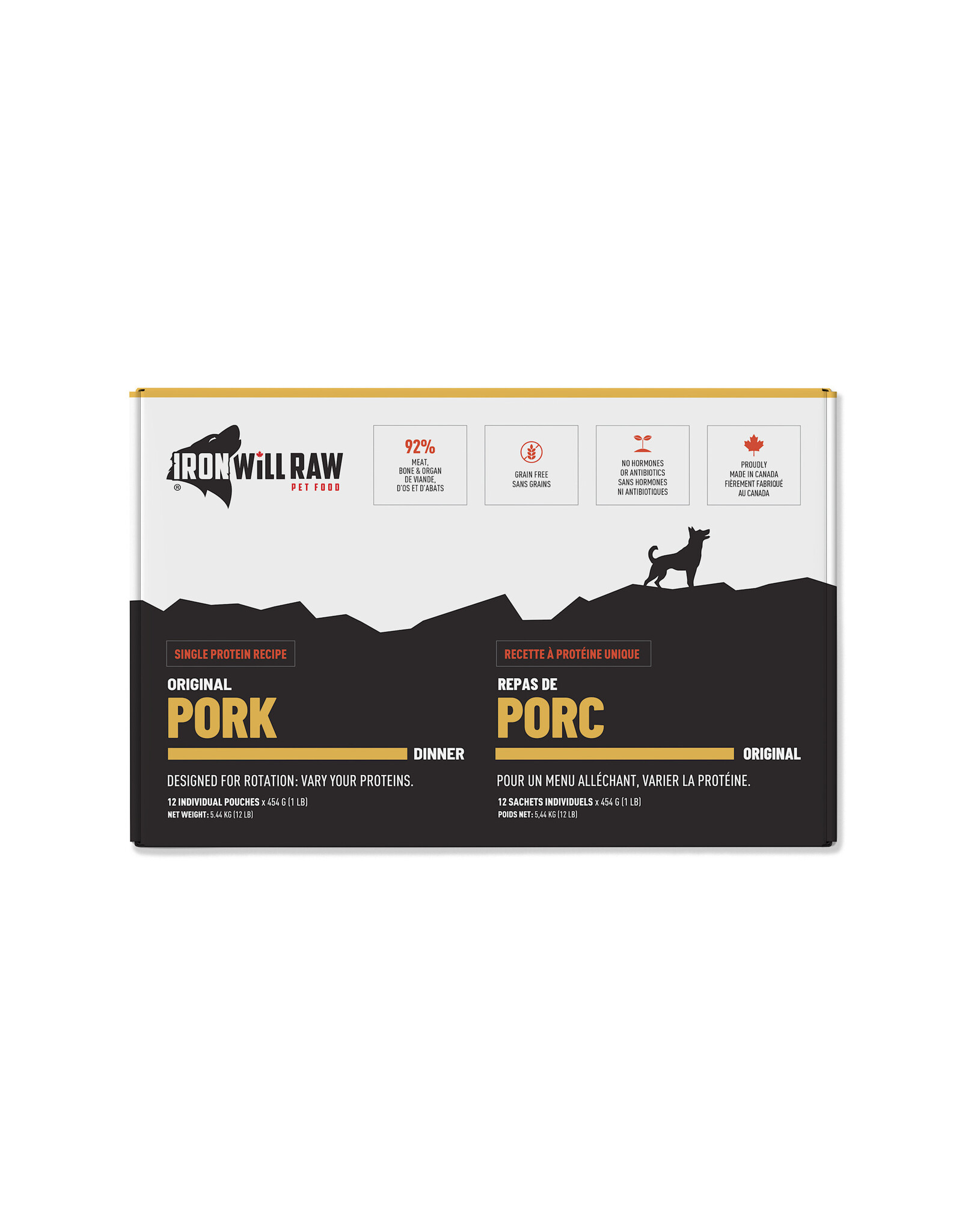 IRON WILL RAW IRON WILL RAW ORIGINAL PORK 12lb