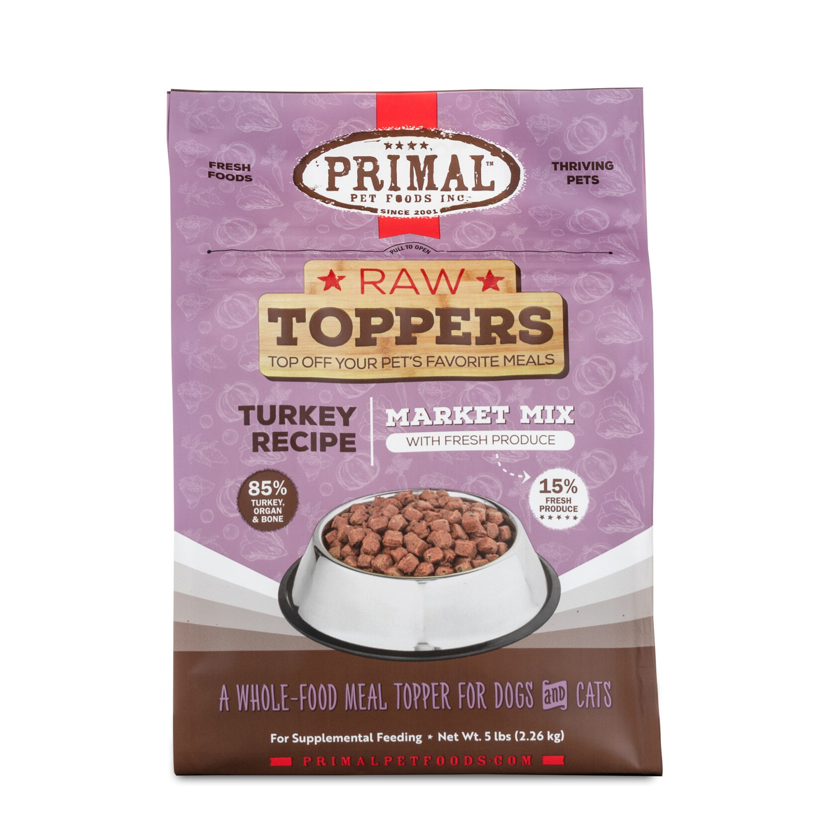 Primal Pet Foods Raw Toppers - Market Mix Turkey (*Frozen Products for In-Store Pickup Only. *)
